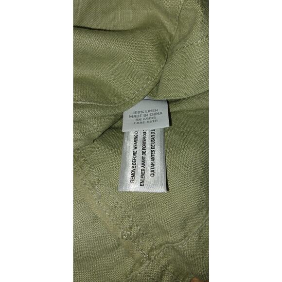 Relativity Linen Jacket Olive Green Women's 1X Boho Lagenlook Coastal Grandma - Picture 6 of 7